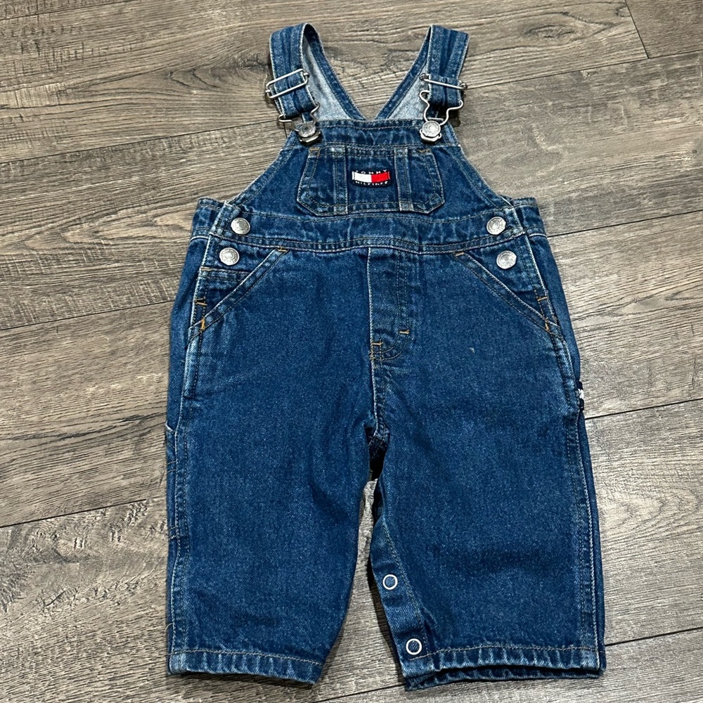 90’s Vintage Tommy Hilfiger Kids Blue Denim Overalls